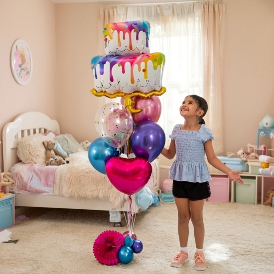 Gökkuşağı Kek Uçan Balon Seti Gökkuşağı Kek Uçan Balon Seti