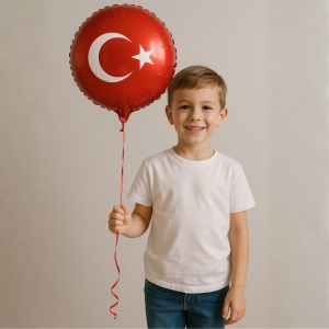 Türk Bayrağı Folyo Uçan Balon 45 cm (1 Adet)