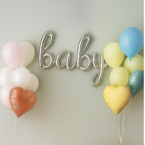 Baby Yazılı Helyumlu Balon Demeti