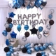 Uçan Balon Doğum Günü Yetişkin Seti Mavi