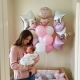 Kız Bebek Baby Shower Uçan Balon Seti - Yandan Görünüm