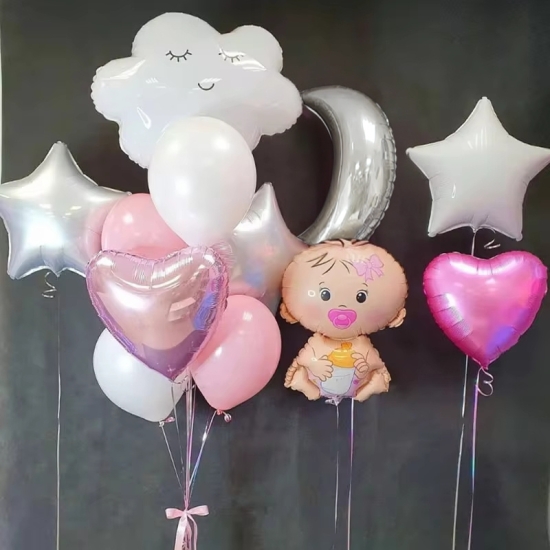 Baby Shower Uçan Balon Seti (Kız Çocuğu için)