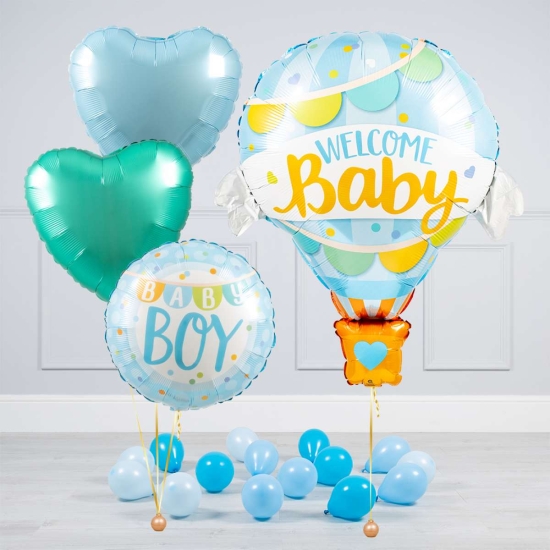 Hoşgeldin Bebeğim Uçan Balon Seti Mavi