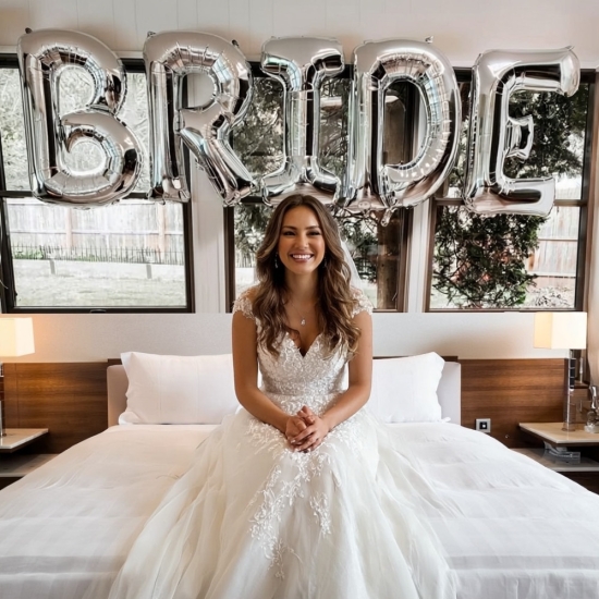 Uçan Bride Balon Set Gümüş