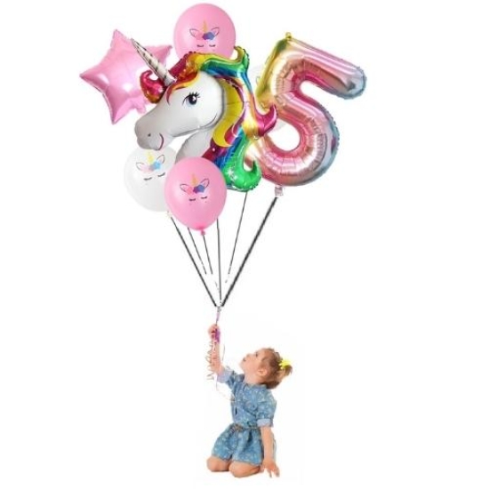 Unicorn Uçan Doğum Günü Balon Seti