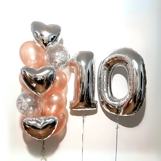 Uçan Balon Doğum Günü Demeti Gümüş Uçan Balon Doğum Günü Demeti Gümüş