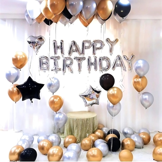 Uçan Balon Doğum Günü Seti Altın Uçan Balon Doğum Günü Seti Altın