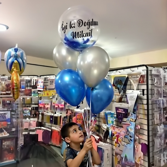 Uçan Şeffaf  Tüylü Balon 60 cm