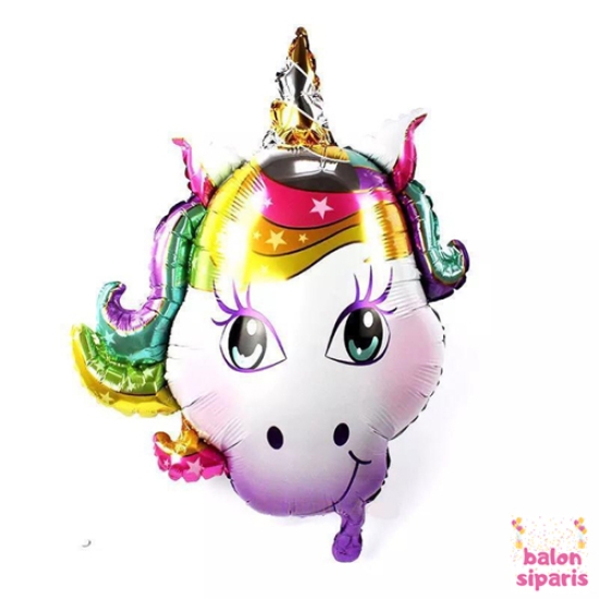 Büyük Unicorn Temalı Folyo Balon 91x75 cm