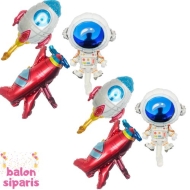 Uzay Astronot Set Folyo Balon 6’lı