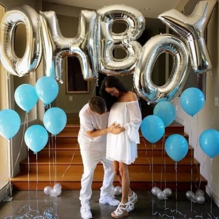 Oh Baby gümüş harf folyo uçan balon seti