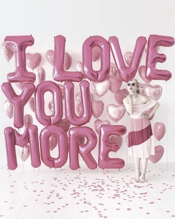 Rose gold ve pembe harf folyo balon seti