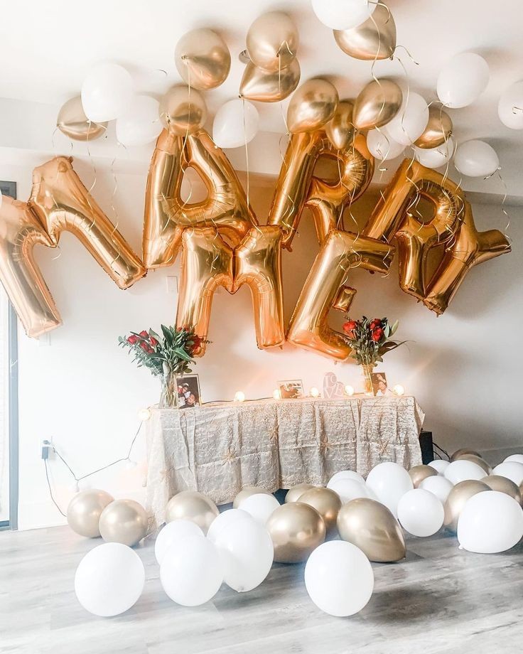 Marry yazılı harf folyo balon nişan dekorasyonu