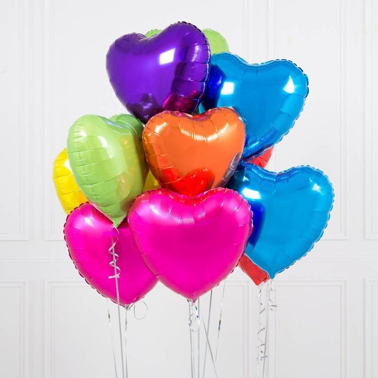 Karışık kalp folyo balonlar, uçan balon kombinasyonu