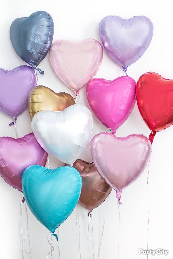 Karışık kalp folyo uçan balon seti