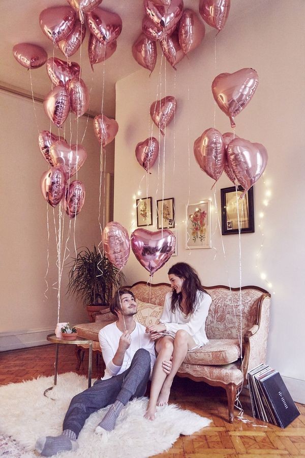 Rose gold kalp folyo uçan balon