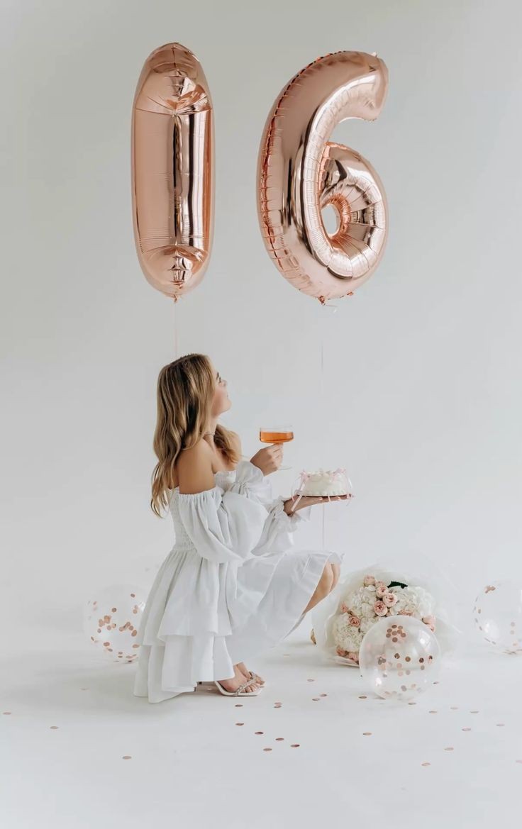 Rose gold rakam folyo balon