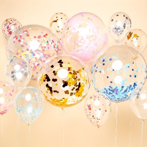Altın simli şeffaf uçan balon