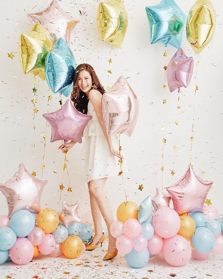 Kadın temalı yıldız uçan balon dekorasyonu