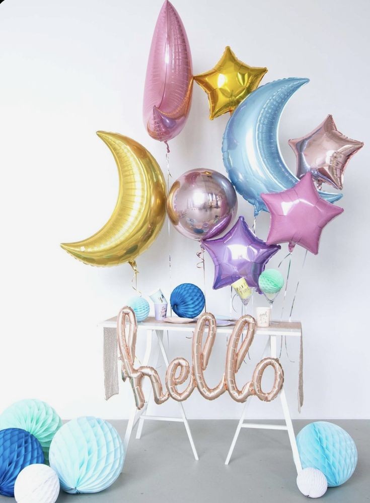 Makaron temalı yıldız balon dekorasyonu